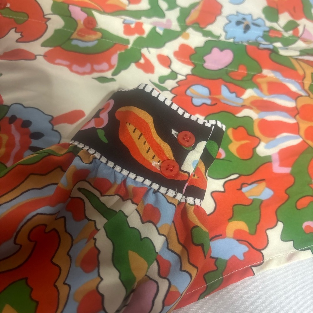 cupcakes & cashmere Multicolor Floral Paisley Tie Front Cropped Blouse Size : XS - Picture 16 of 16